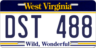 WV license plate DST488