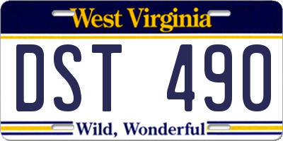 WV license plate DST490