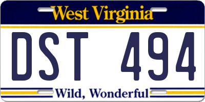 WV license plate DST494