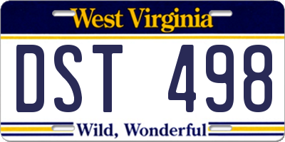 WV license plate DST498