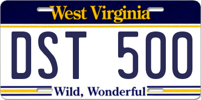 WV license plate DST500