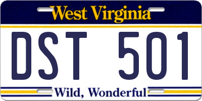 WV license plate DST501