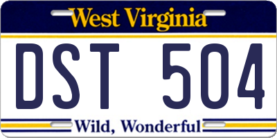 WV license plate DST504