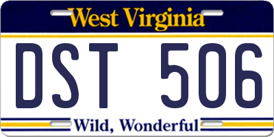 WV license plate DST506