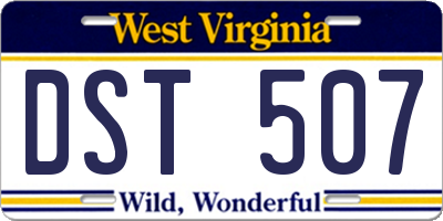 WV license plate DST507