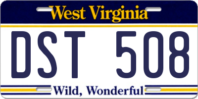 WV license plate DST508