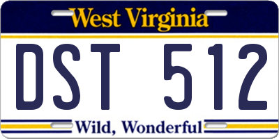 WV license plate DST512