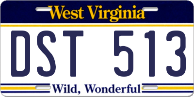 WV license plate DST513