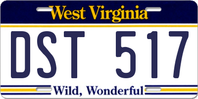 WV license plate DST517