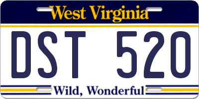 WV license plate DST520
