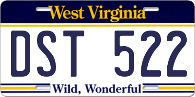WV license plate DST522