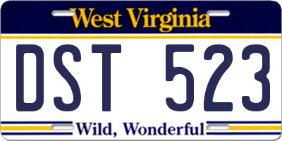 WV license plate DST523