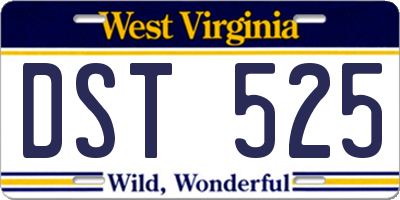 WV license plate DST525