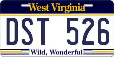 WV license plate DST526