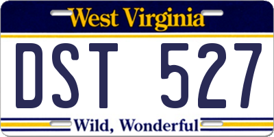 WV license plate DST527