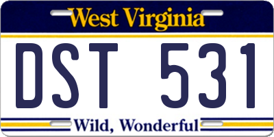 WV license plate DST531