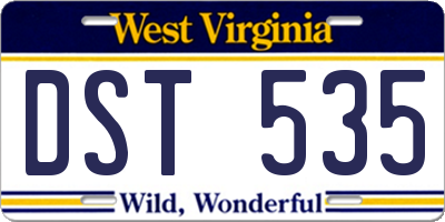 WV license plate DST535