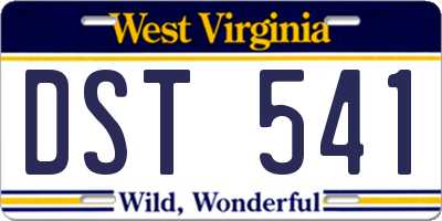 WV license plate DST541