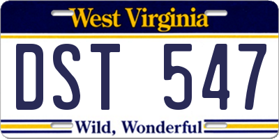 WV license plate DST547