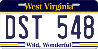 WV license plate DST548