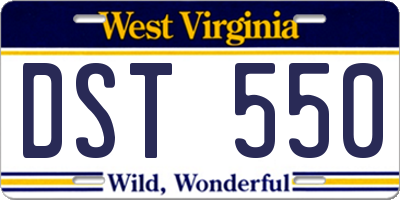 WV license plate DST550