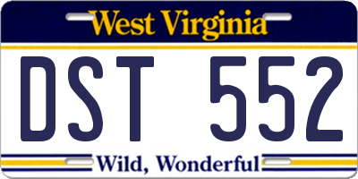 WV license plate DST552