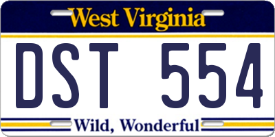 WV license plate DST554