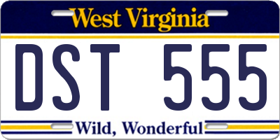WV license plate DST555