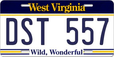 WV license plate DST557