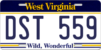 WV license plate DST559