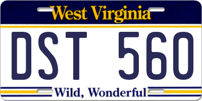 WV license plate DST560
