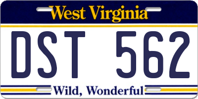 WV license plate DST562