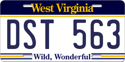 WV license plate DST563