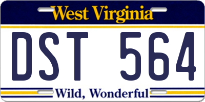 WV license plate DST564