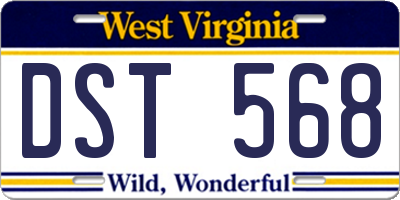 WV license plate DST568