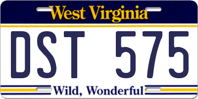 WV license plate DST575