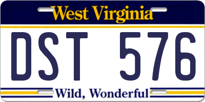 WV license plate DST576