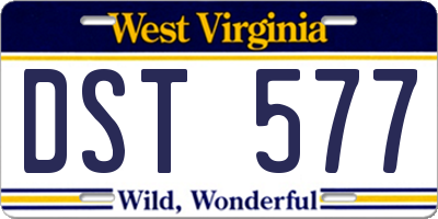 WV license plate DST577