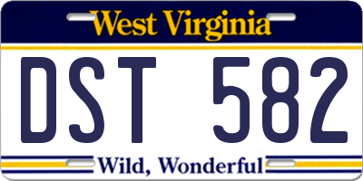 WV license plate DST582