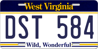 WV license plate DST584