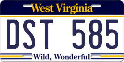 WV license plate DST585