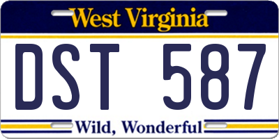 WV license plate DST587
