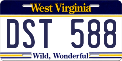 WV license plate DST588