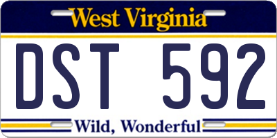 WV license plate DST592