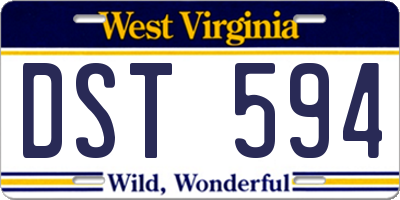 WV license plate DST594