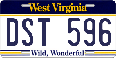 WV license plate DST596