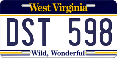 WV license plate DST598