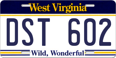 WV license plate DST602