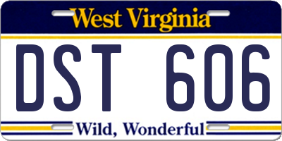 WV license plate DST606