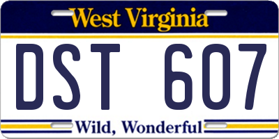 WV license plate DST607
